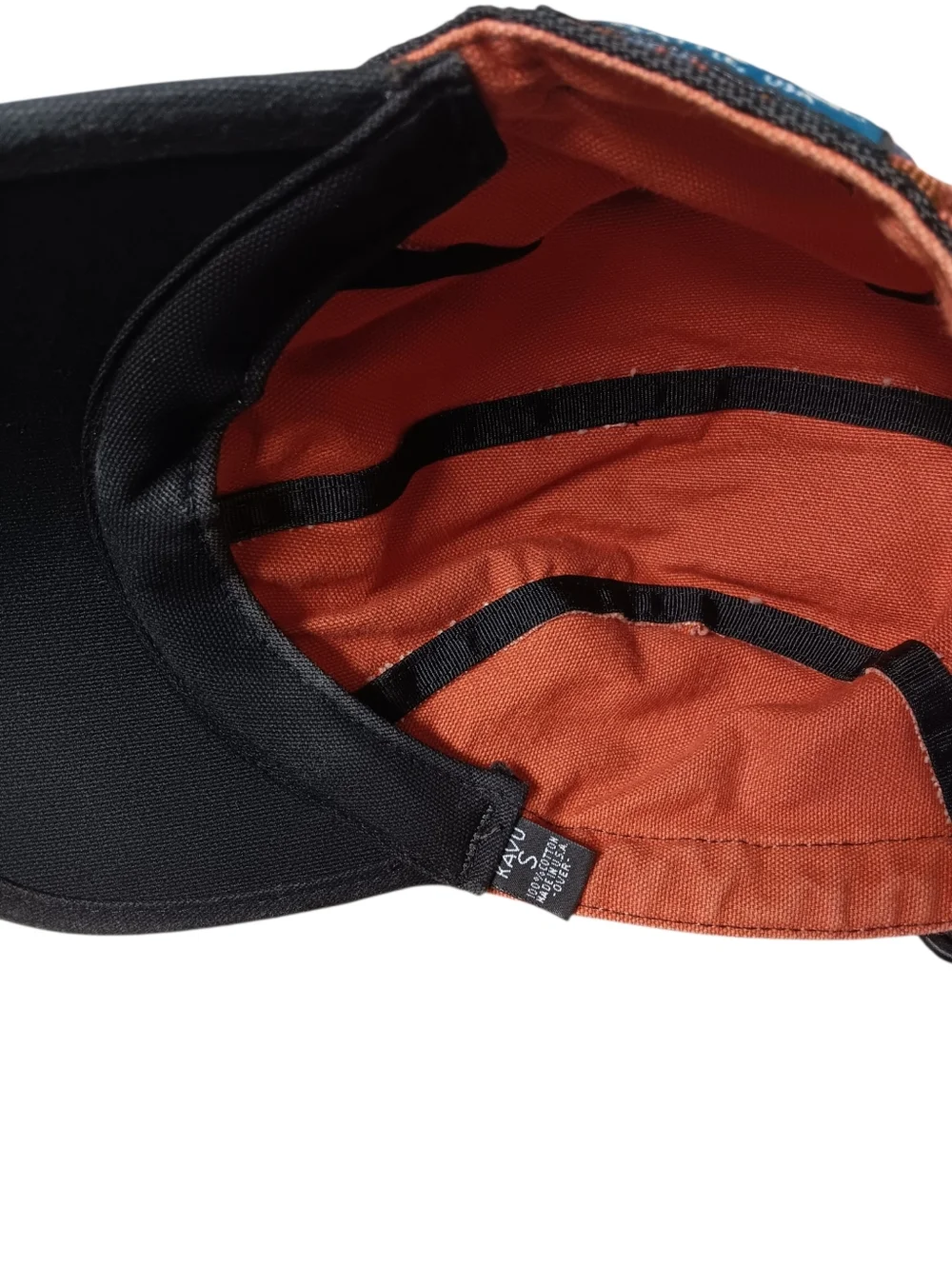 90s Kavu Burnt Orange Strap Back Cap with Patterned Band - S - Picture 4 of 4